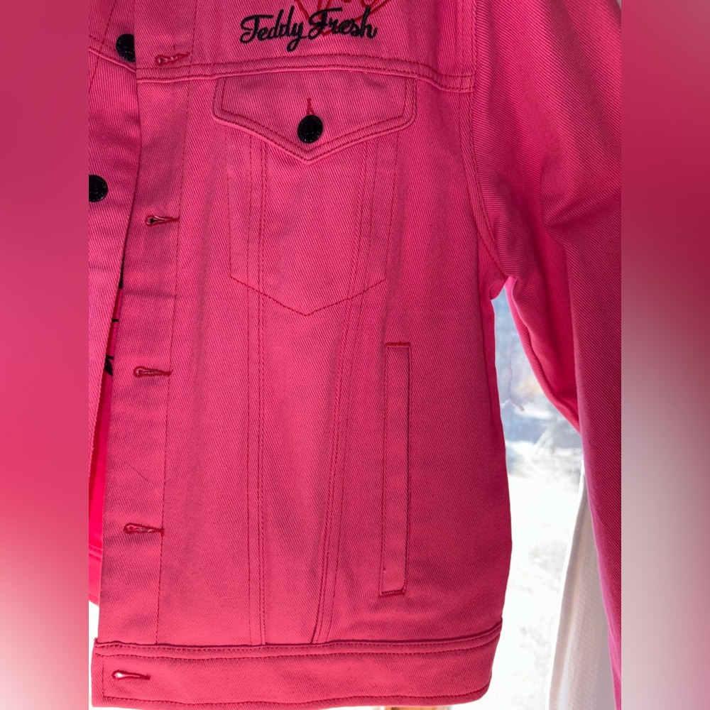 Women's Pink Denim Jacket - Picture 4 of 14